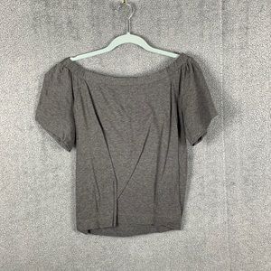 Off the shoulder top with bow in the back, gray size small from Banana Republic